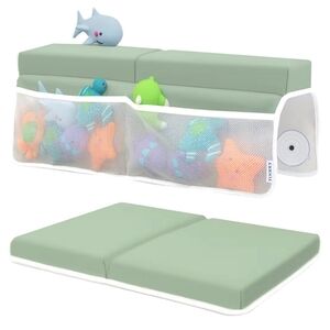 NEW Memory Foam Baby Bath Kneeling Pad Set with Toy Organizer